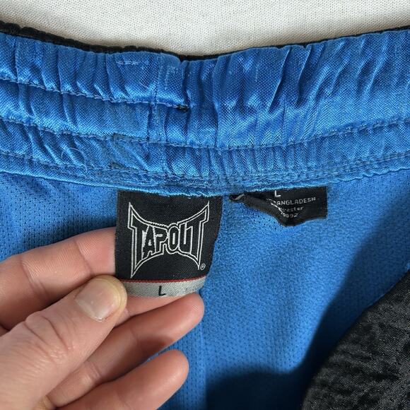 Tapout Y2k Athletic Shorts Mens Large Blue Spell Out Grappling Training UFC MMA - Picture 3 of 11